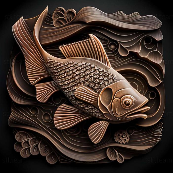 3D model American shubunkin fish (STL)